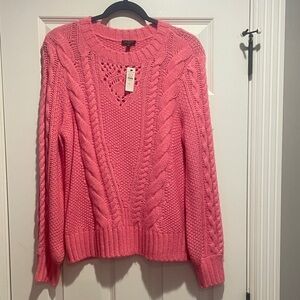 Talbots Vibrant Pink Cable Knit Sweater